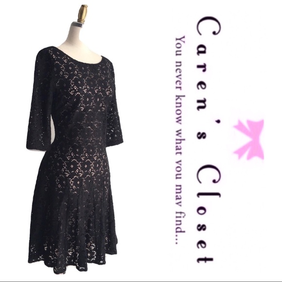 Betsey Johnson Dresses & Skirts - Betsey Johnson Black Lace Skater Dress